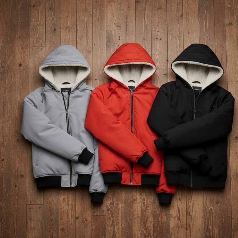 کاپشن ضدآب داخل خزتدی-طوسی